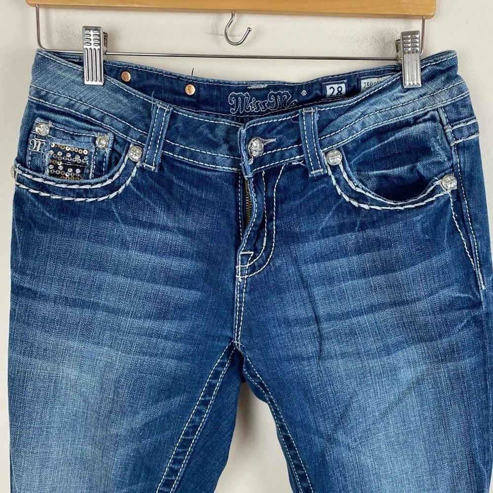 Miss Me Low Rise Embellished Easy Boot Cut Jeans - Picture 4 of 6